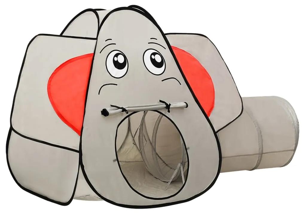 Tenda de brincar elefante com 250 bolas 174x86x101 cm cinzento