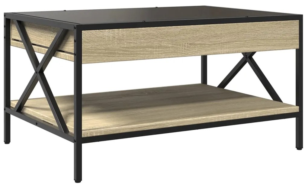 Mesa de centro luzes LED Infinity 70x50x38 cm carvalho sonoma