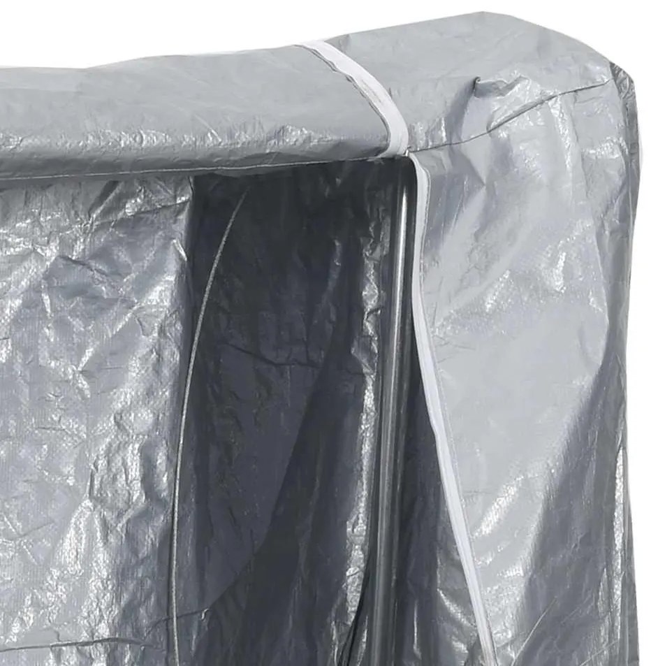 Rack de lenha com tampa de chuva 200x25x150 cm aço galvanizado