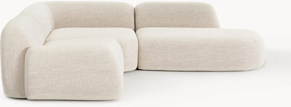 Sofá de canto modular em bouclé Wolke (4 lugares)