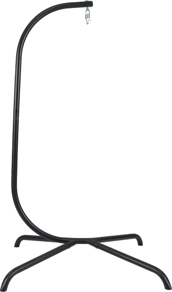 Suporte em forma de C para rede com rotação de 360° Gancho de mola para interiores e exteriores 106 x 105 x 197 cm Preto