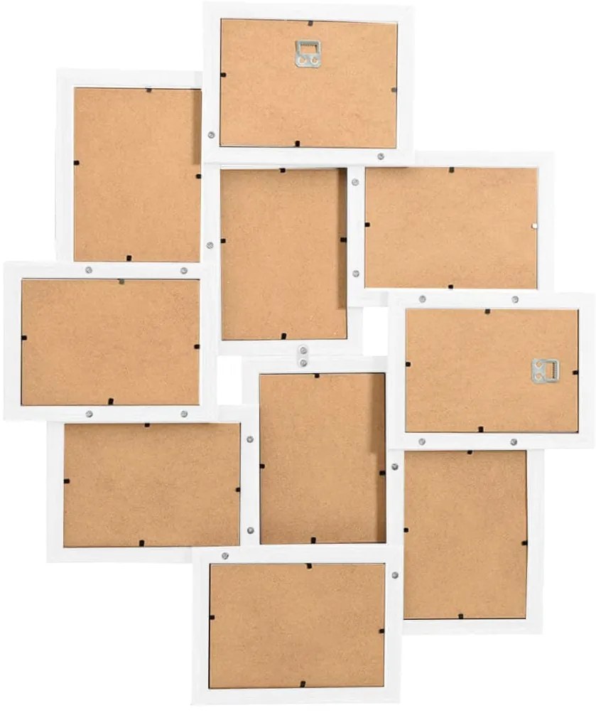 Moldura para 10 (13x18 cm) fotografias MDF branco