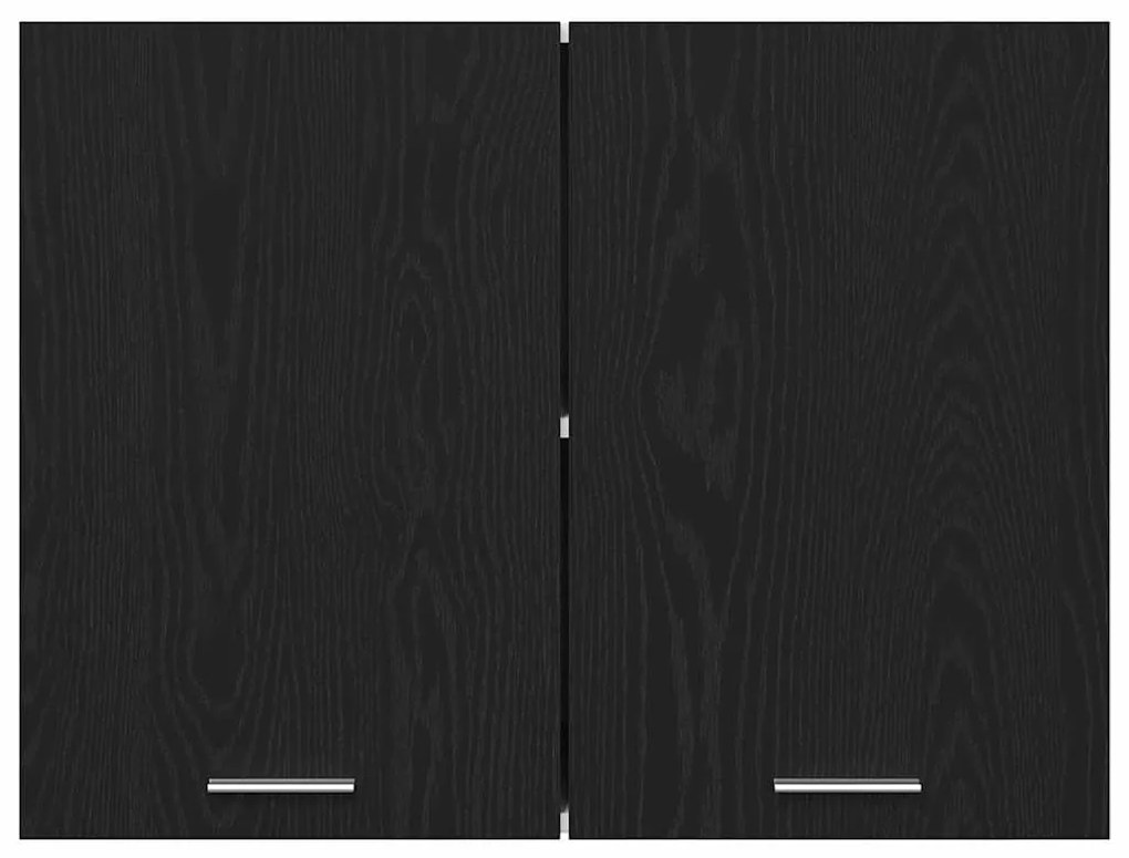 Armário Suspenso em Carvalho Preto da - 80x31x60 cm - Feito em Madeira