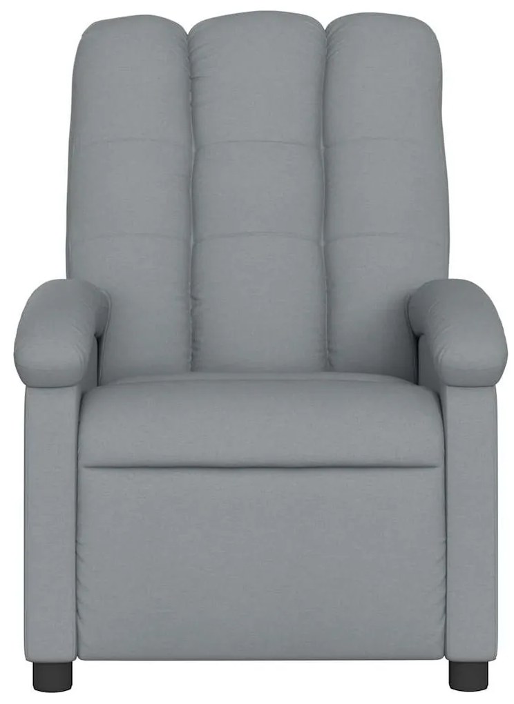 Poltrona de massagens reclinável tecido cinzento-claro