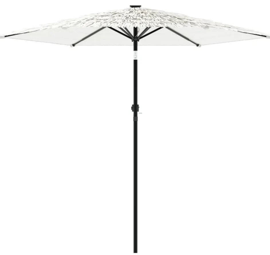 Guarda-sol de jardim com poste de aço 223x223x213 cm branco