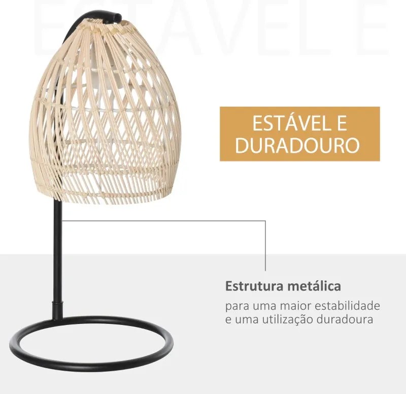 Candeeiro de Mesa Tello em Vime - Design Natura