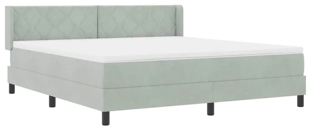 Cama Box com Colchão vidaXL Cinza Claro 180x200 cm Veludo