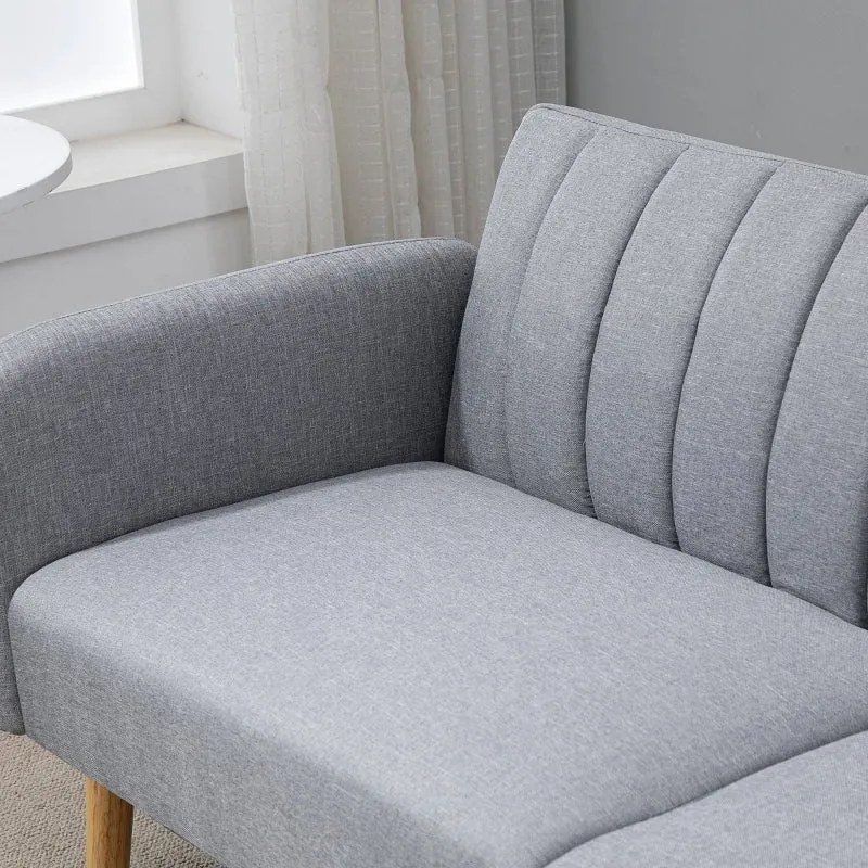 Sofá Cama de 2 Lugares com Encosto Ajustável - Cinzento - Design Escan