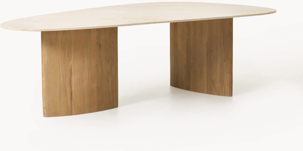 Mesa de jantar orgânica com tampo de mármore Meadow, vários tamanhos