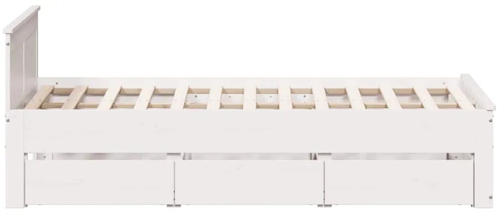Cama sem colchão com cabeceira 120x190 cm pinho maciço branco
