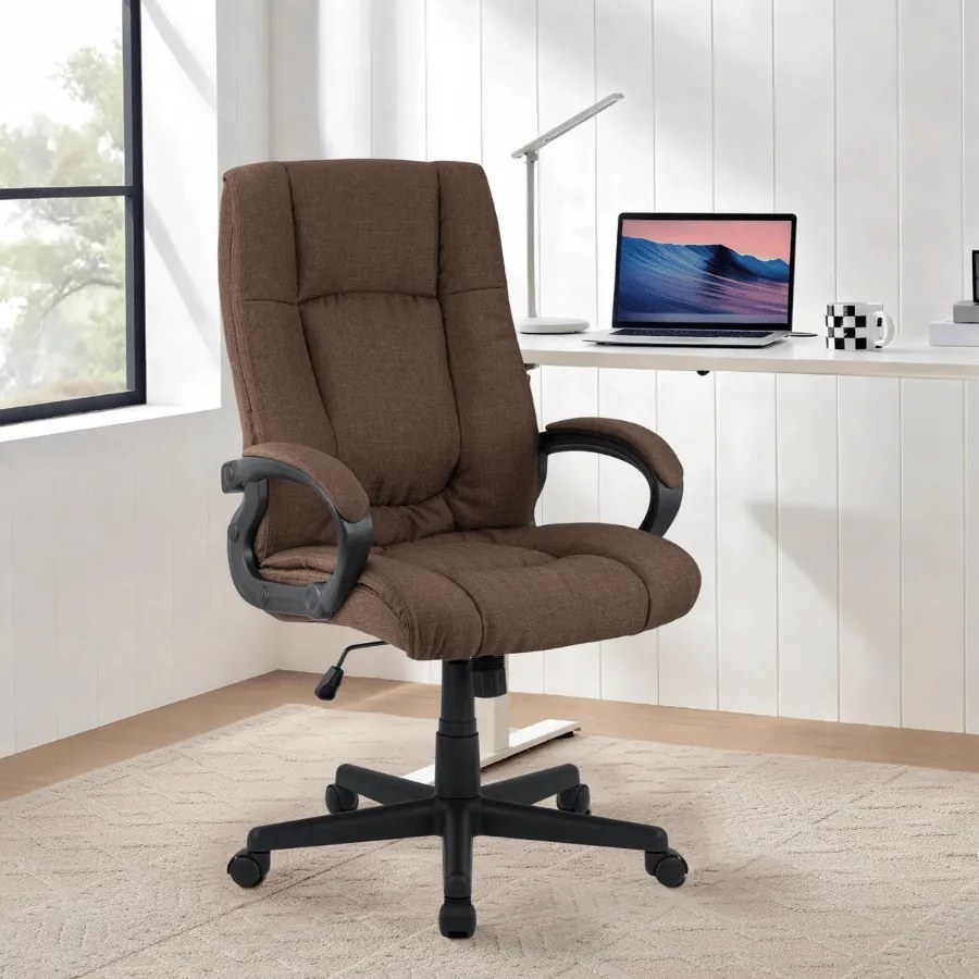 Cadeira de Escritório XL Sparta de Tecido Castanho