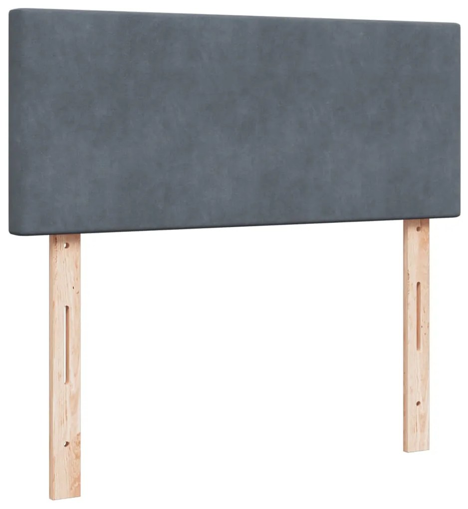 Cama boxspring com colchão 120x200 cm veludo cinzento-escuro