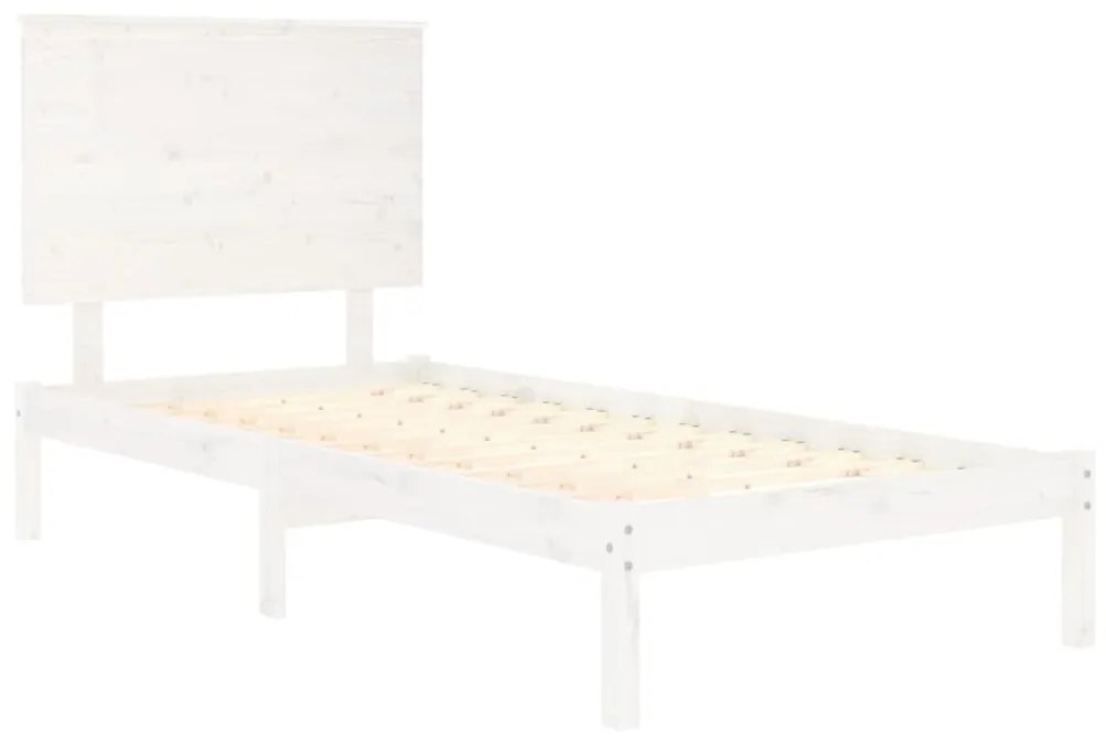 Estrutura de cama 90x200 cm pinho maciço branco