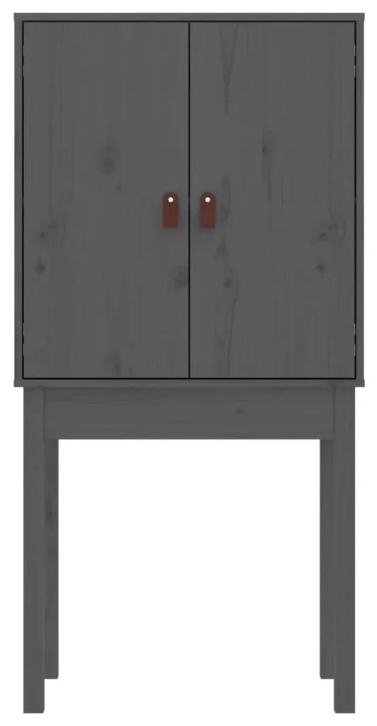 Aparador alto 60x40x120 cm madeira de pinho maciça cinzento