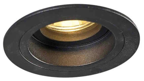 LED Foco embutido inteligente preto redondo incluindo WiFi GU10 - Chuck Moderno