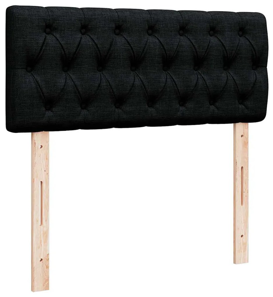 Cama otomana com colchão 120x200 cm tecido preto