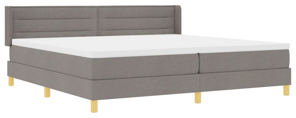 Cama Box Spring vidaXL com Colchão Taupe 200x200 cm Tecido
