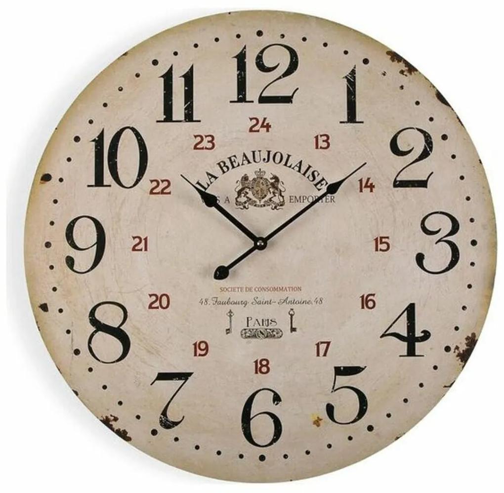 Relógio de Parede Versa Beaujolaise Madeira (3 x 58 x 58 cm)