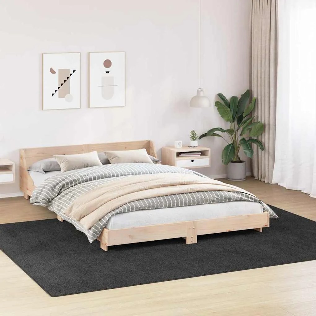 Tapete Shaggy vidaXL com Base de Látex Cinza Escuro 240x340 cm