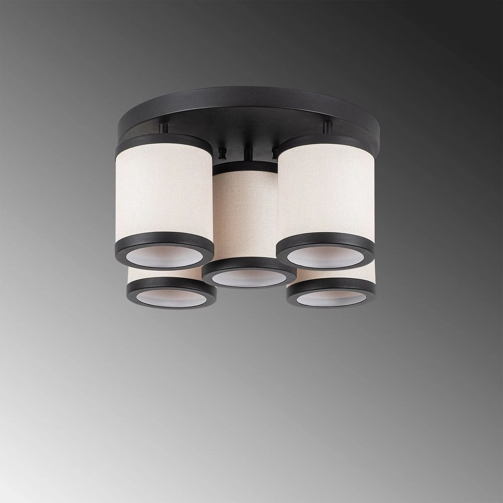 Candeeiro de Teto Way – Preto e Branco – 50 x 50 x 22 cm
