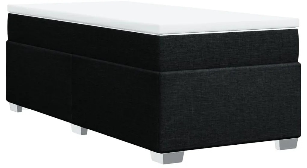 Cama com molas/colchão 90x190 cm tecido preto