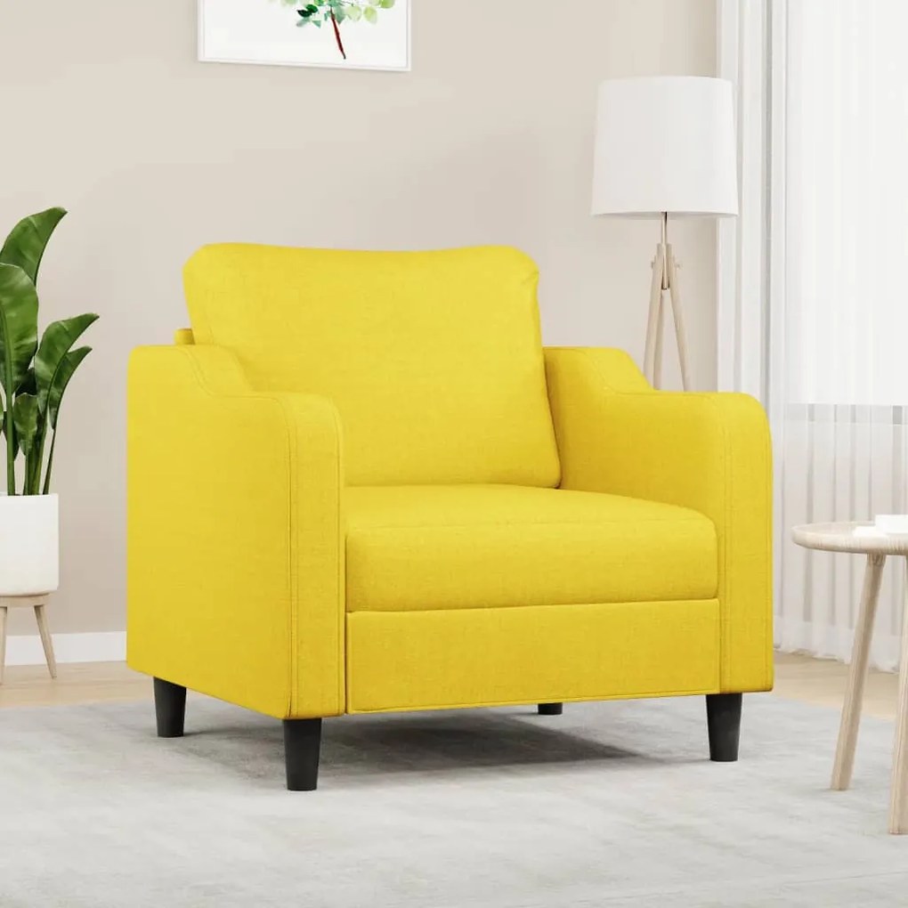 Poltrona 60 cm tecido amarelo-claro
