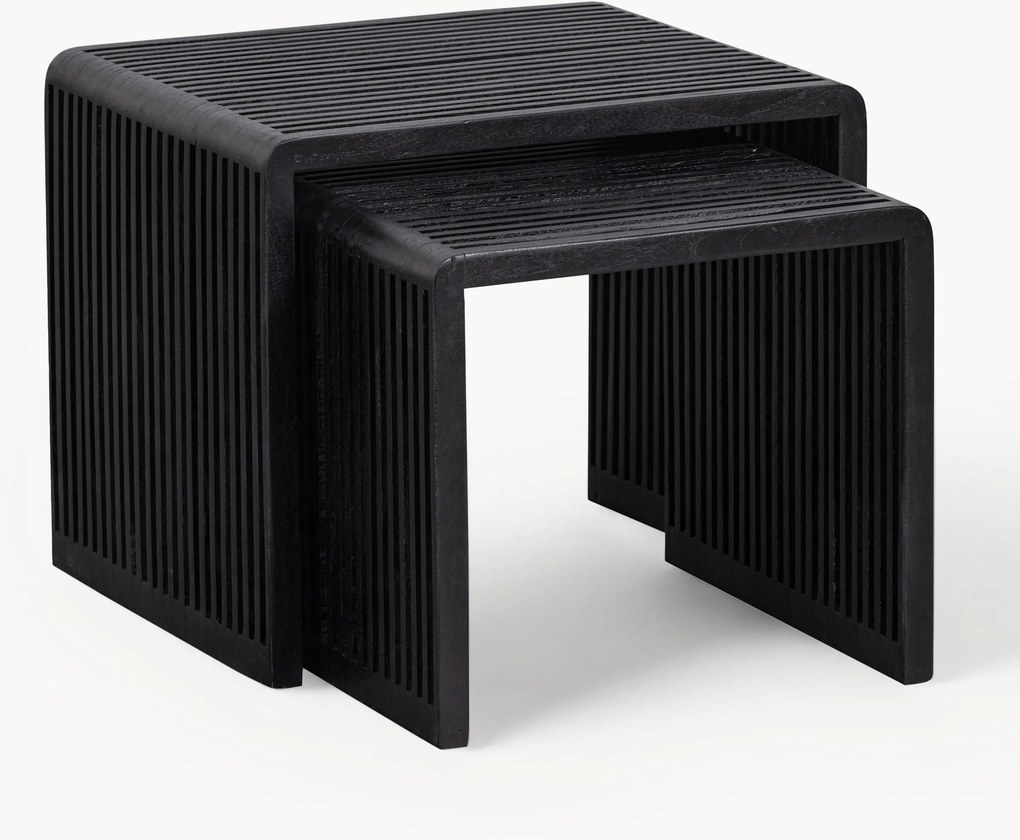 Mesa de apoio em madeira de teca Willa, conjunto de 2