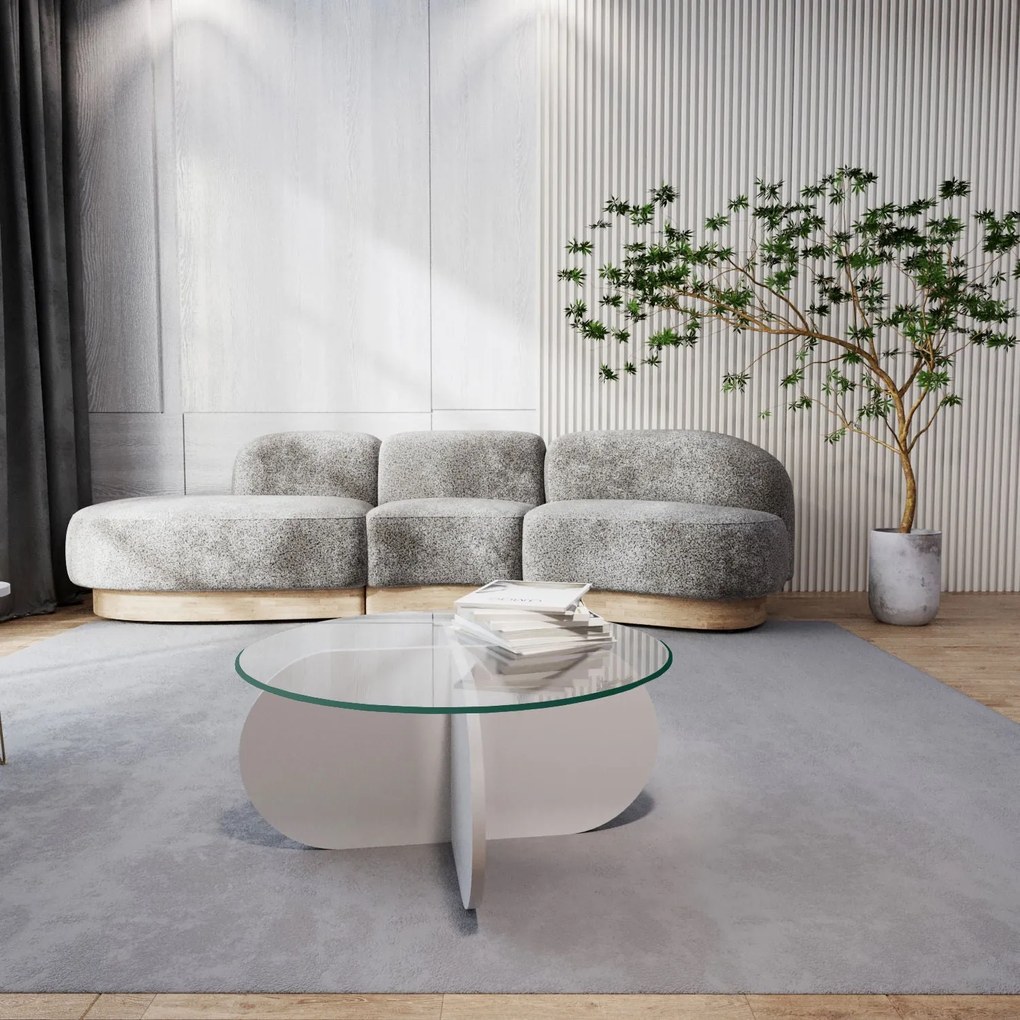 Mesa de Centro Bubble – Branco – 75x35x75 cm