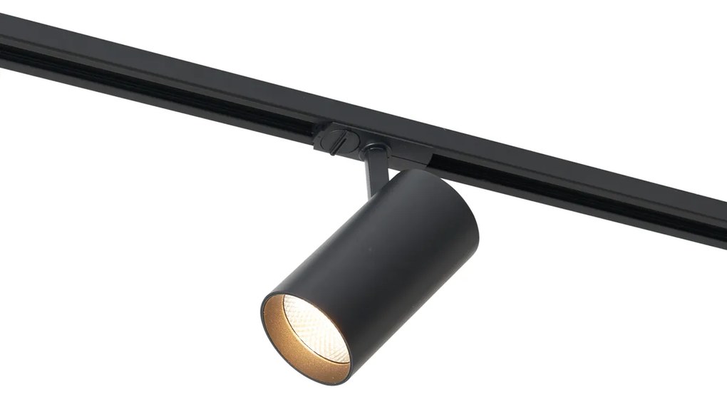 LED Foco moderno preto para sistema de calha monofásico - Iconic Mark Moderno