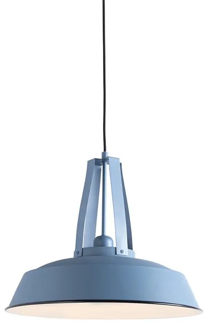 Candeeiro suspenso vintage azul redondo 43cm - Living Moderno