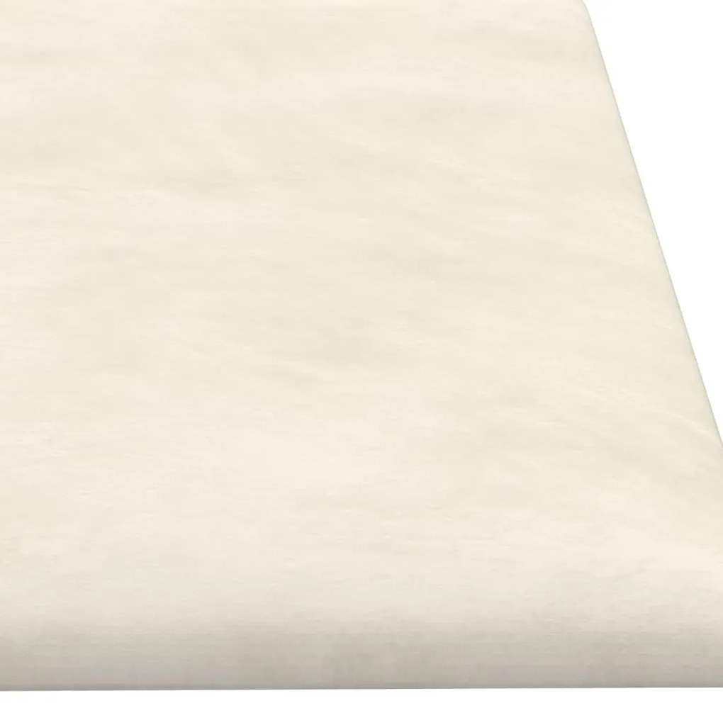 Painel de parede 12 pcs 60x15 cm veludo 1,08 m² cor creme