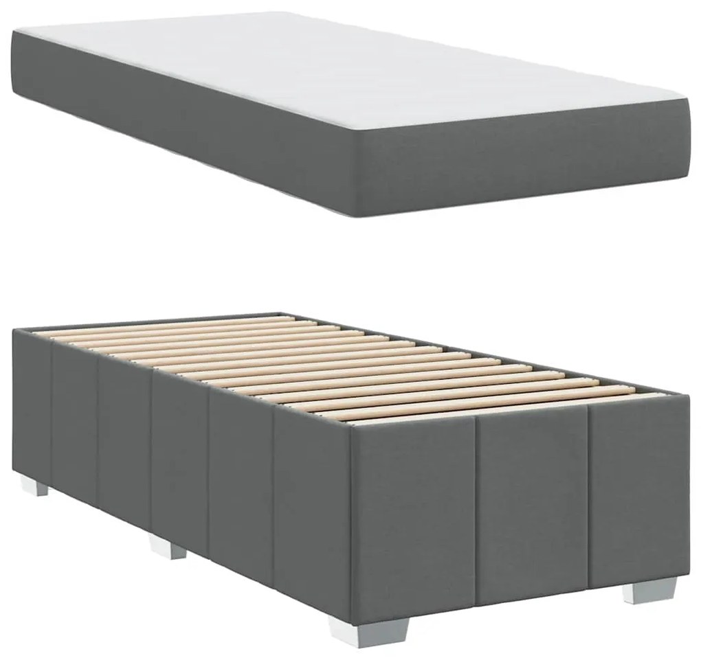 Estrutura da Cama Cinzento escuro 120 x 190 cm tecido