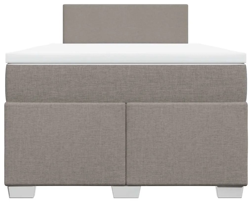 Cama boxspring c/ colchão 120x190cm tecido castanho-acinzentado