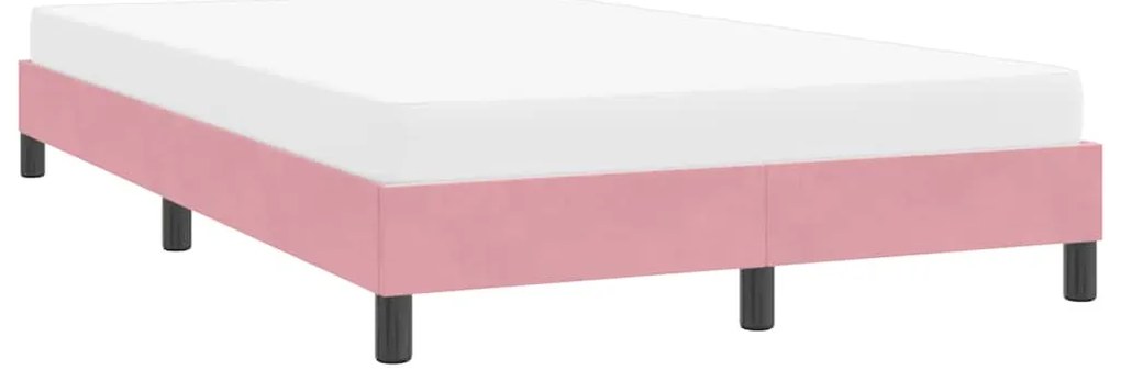 Estrutura de cama com colchão 120x220 cm veludo rosa
