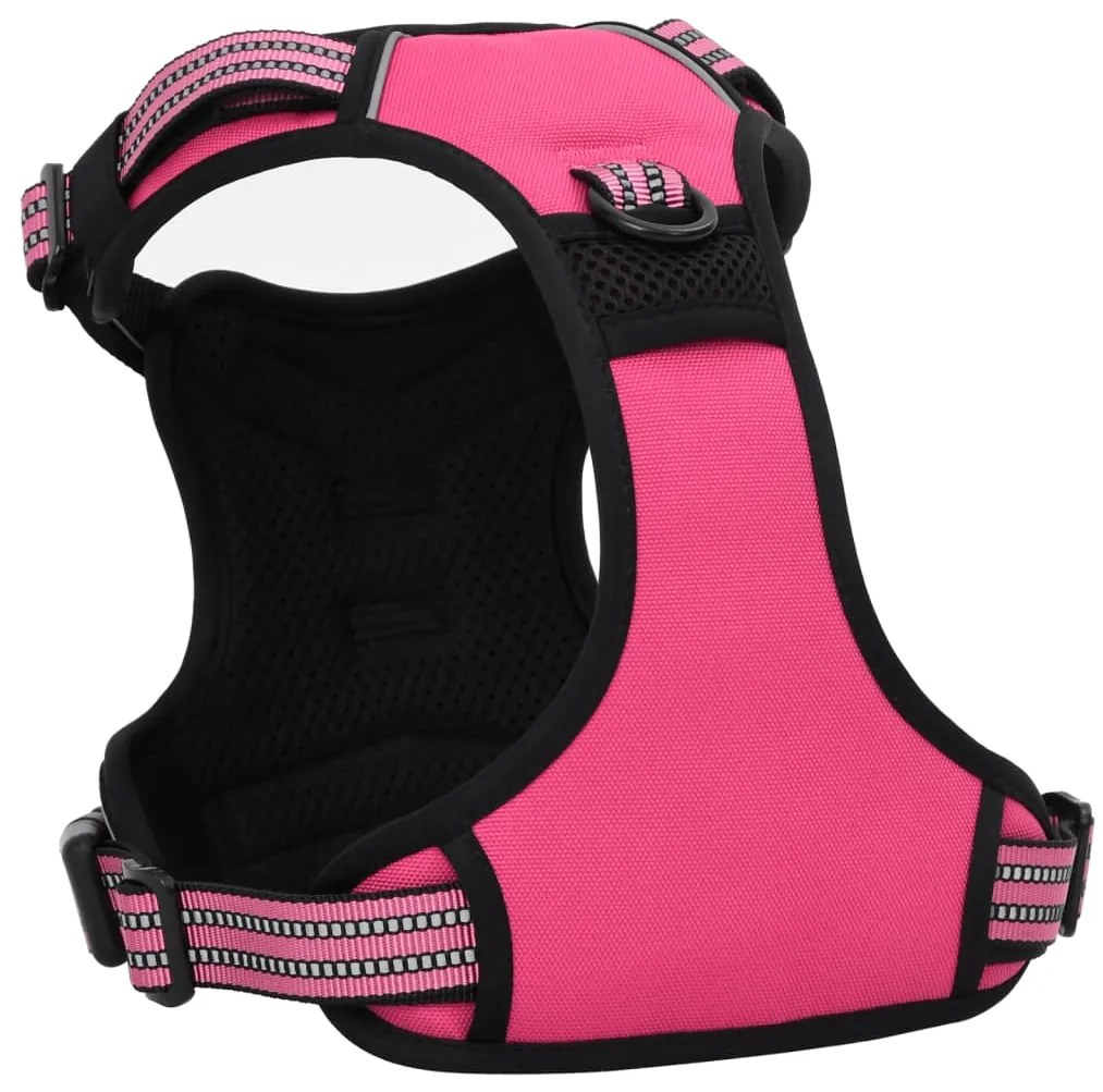 Peitoral para cães com trela e coleira ajustável XL rosa