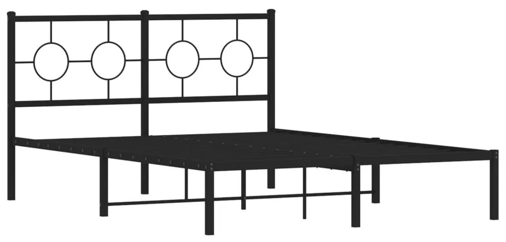 Estrutura de cama com cabeceira 140x190 cm metal preto