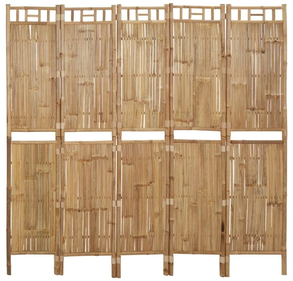 Biombo/divisória com 5 painéis 200x180 cm bambu