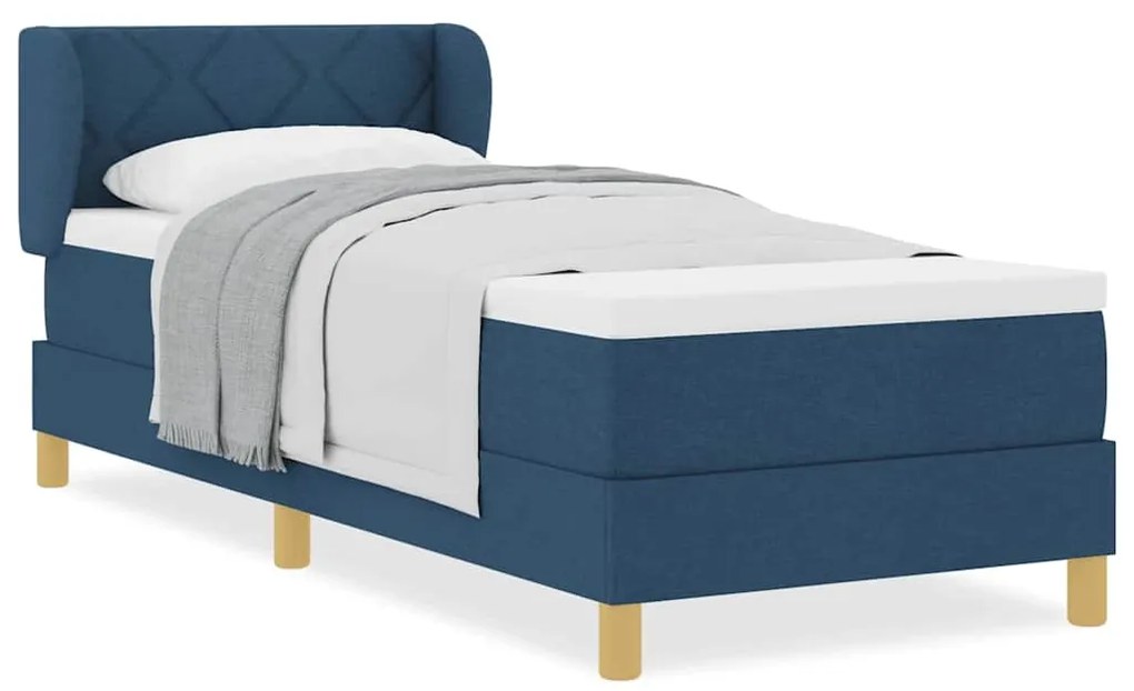 Cama Box Spring vidaXL com Colchão - Azul - 80x200 cm - Tecido