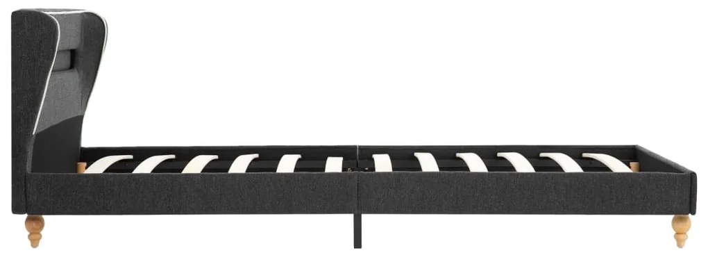 Cama com LED e colchão 90x200 cm serapilheira cinzento-escuro