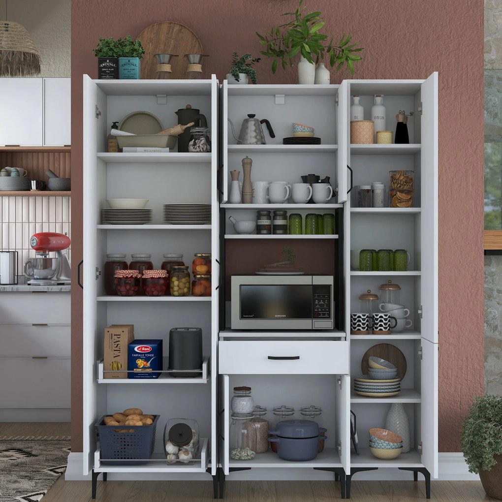 Armário Alto de Cozinha "Stella " - Branco - Design Moderno
