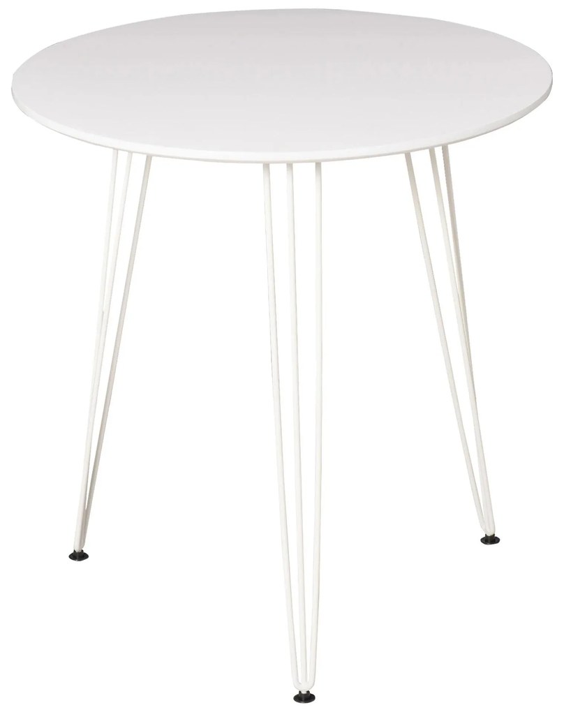 HOMCOM Mesa Redonda Sala de Jantar Pés Garfo Metálicos Estilo Moderno Cozinha Sala Estar Cafeteria Ø70x75cm Branco | Aosom Portugal