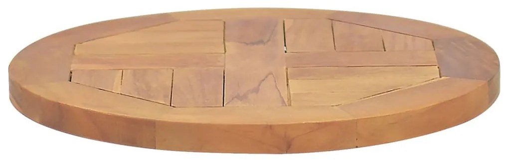 Tampo de mesa redondo 2,5 cm 40 cm madeira de teca maciça