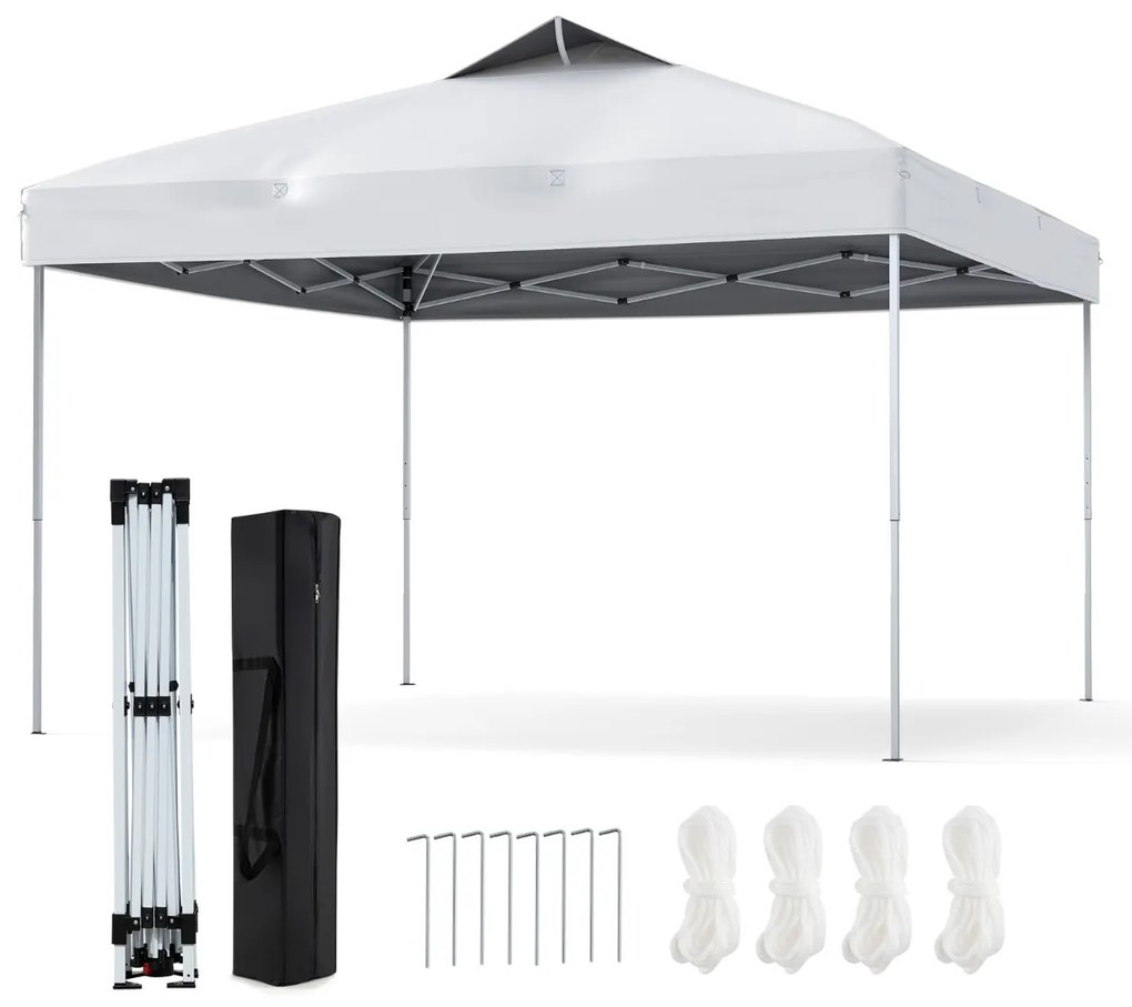 Tenda dobrável 295 x 295 cm para jardim, feiras, eventos com bolsa de transporte teto ventilado branca