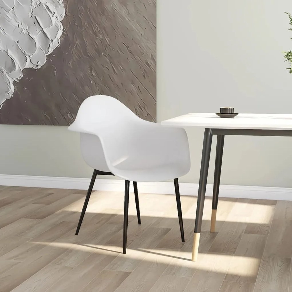 vidaXL Cadeira de jantar PP branco