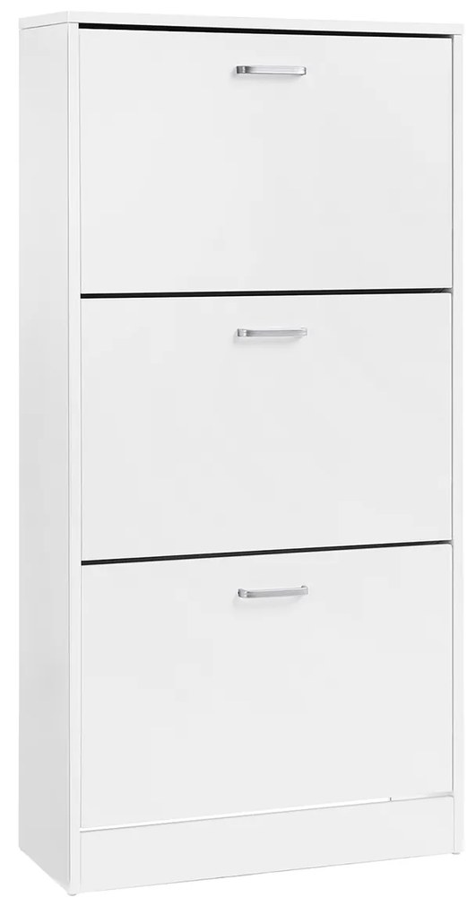 Sapateira VASAGLE com 3 gavetas, sapateira com 3 compartimentos, ajustável para corredor, sala de estar, quarto, 60 x 24 x 120 cm (C x L x A), branca LBC03WTV1