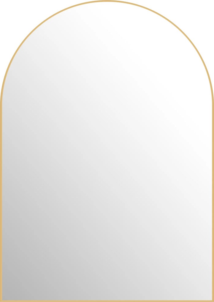 HOMCOM Espelho de Parede Arqueado Espelho de Casa de Banho com Aro em Liga de Alumínio para Quarto Sala Entrada 50 × 70 cm Dourado | Aosom Portugal