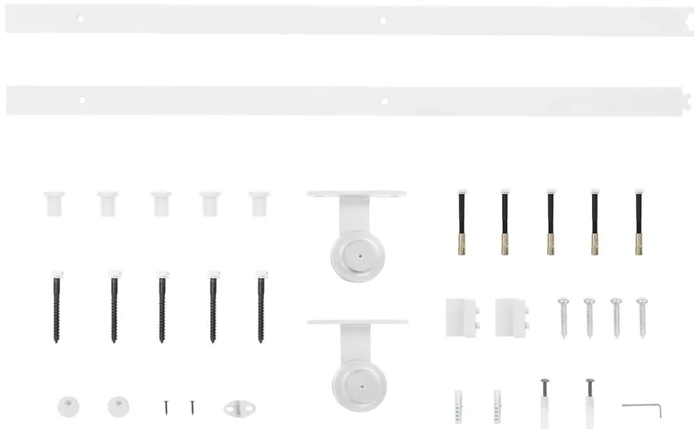 Porta Deslizante vidaXL com Kit de Hardware 'ORKDAL'Branco Madeira Sól