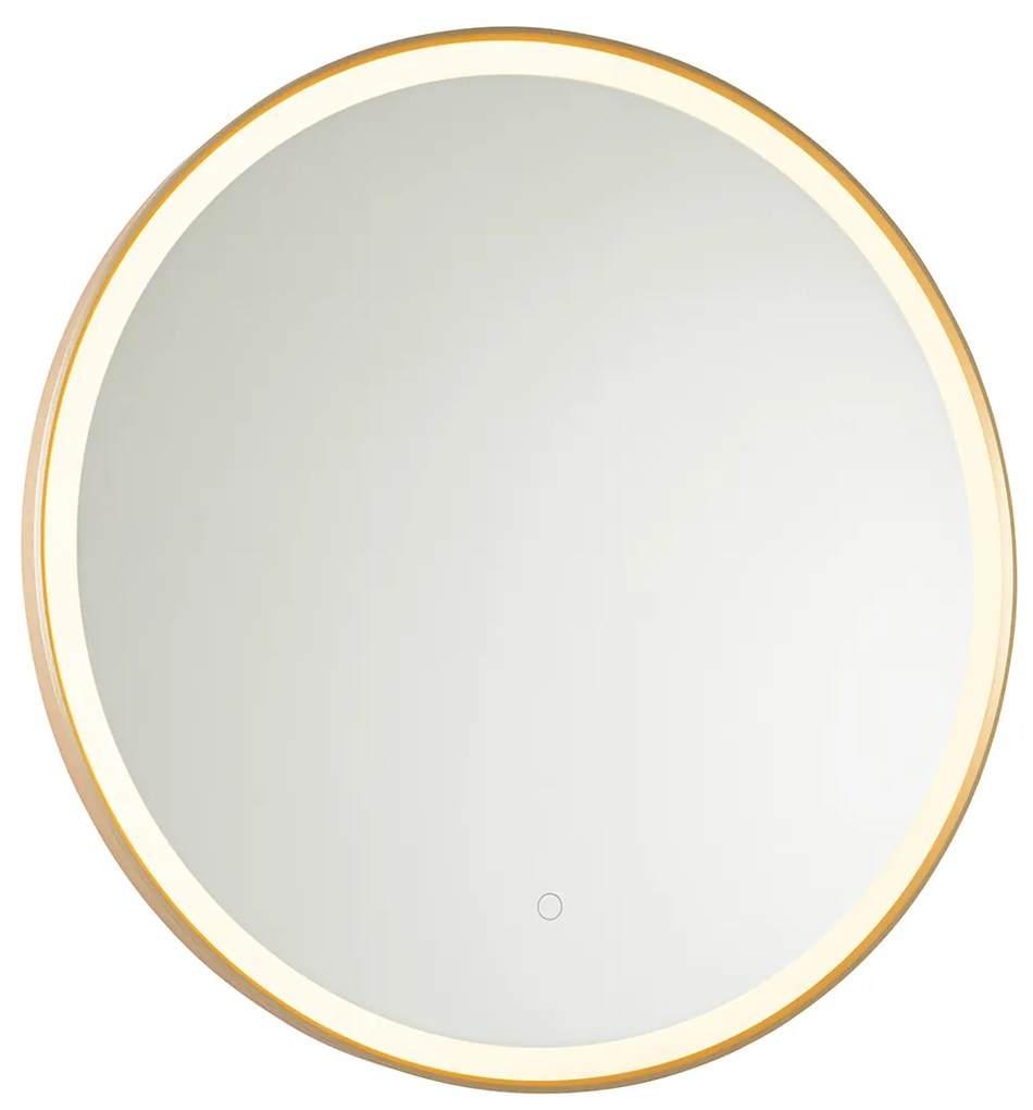 Espelho de casa de banho dourado 70 cm com LED e dimmer tátil - Miral Moderno
