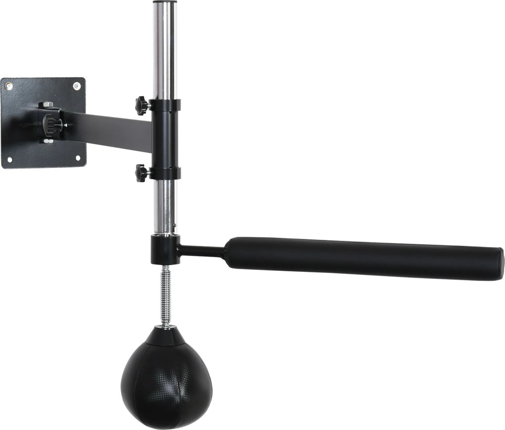 HOMCOM Suporte de Boxe, com Speedball, barra de reflexo giratória, altura regulável, dobrável, aço, 79 x 72 x 20cm | Aosom Portugal