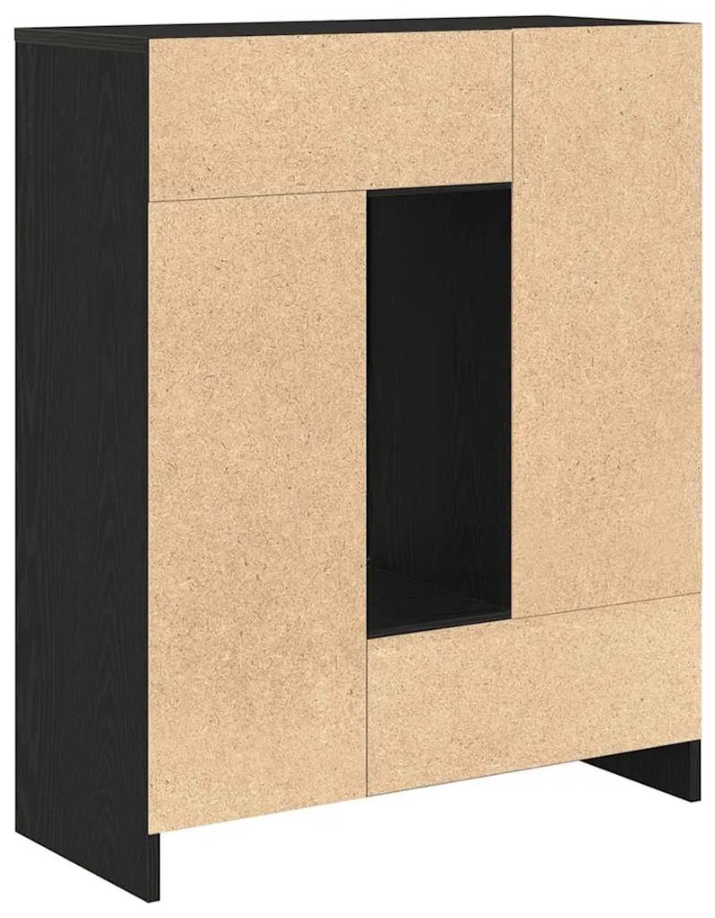 Aparador c/ gavetas e portas 73x31x90 cm carvalho preto